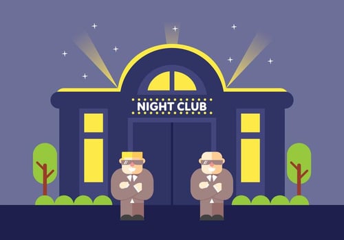 Free Bouncers at Night Club Vector