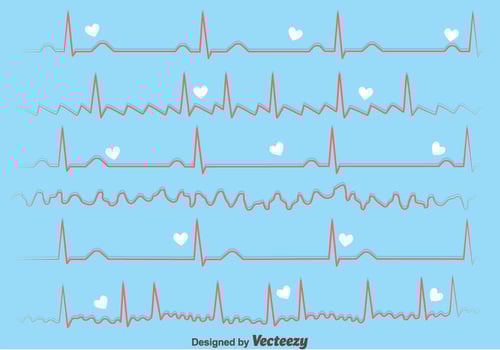 Heart Rhythm On Blue Background vector