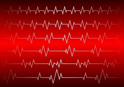 Heart Rhythm Red Background Free Vector
