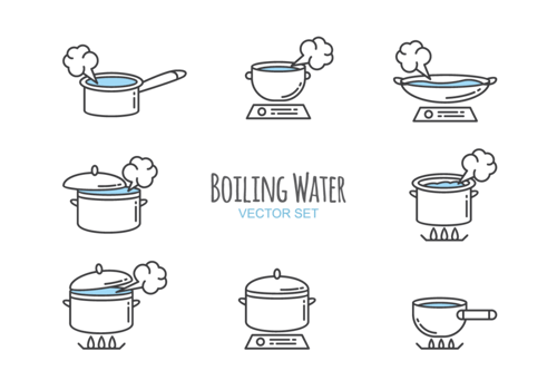 Boiling Water Icons Vector