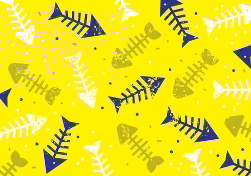 Fun Fishbone Seamless Pattern vector