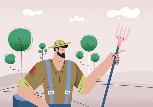Peasant Character Vector Illustration