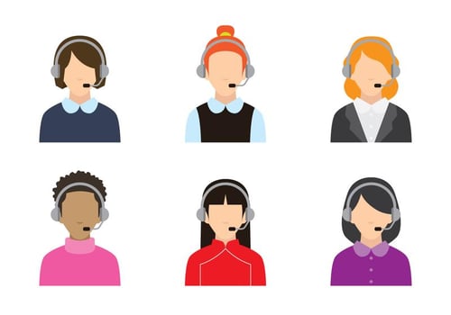 Women Call Centre vector