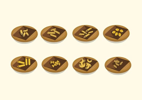 Macaroni on Plate Vectors