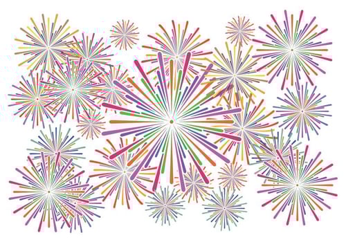 Fireworks white background vector