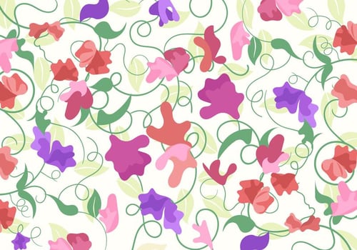 Sweet Pea Pattern Vector 