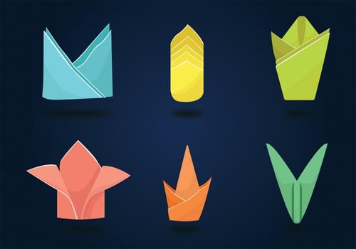 Serviette Napkin Folding Vector Pack