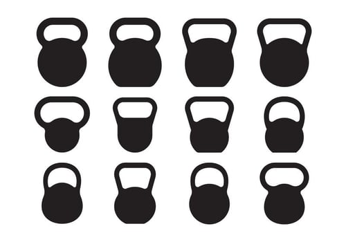 Kettle Bell Silhouette Vectors 