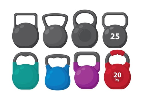 Kettle Bell Icon Set vector
