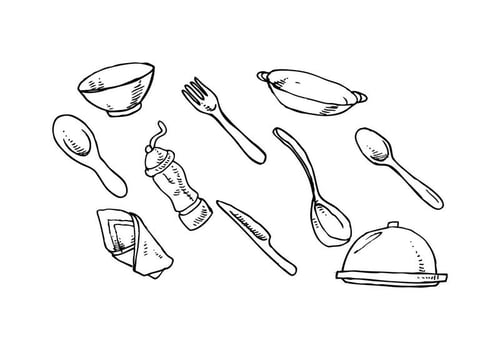 Free Cutlery Hand Drawn Vector