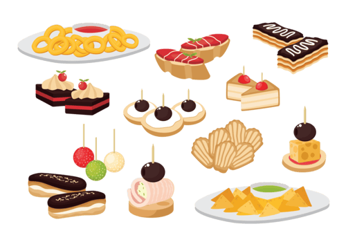 Canape Snacks Appetizer Vector 