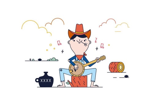 Free Banjo Player Vector