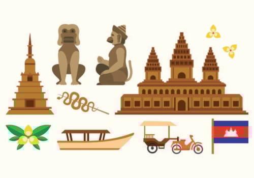 Set Of Cambodia Icon vector