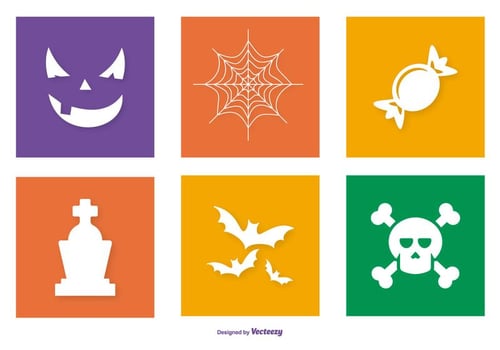 Colorful Halloween Icon Collection vector