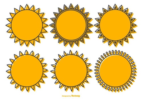 Cute Collection of Vector Sun Shapes