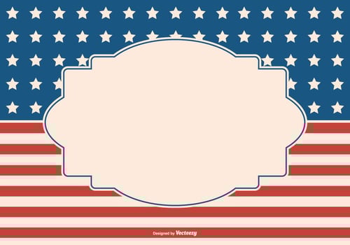Patriotic Style Background with Blank Label vector