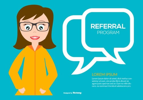 Cute Flat Style Referral Program Illustration vector