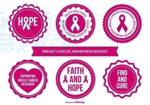 Breast Cancer Awareness Badge Collection vector