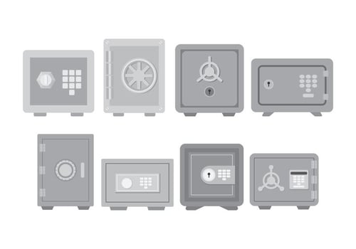 Strong Box Icon Set vector
