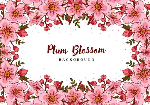 Plum Blossom Hand Draw Background vector