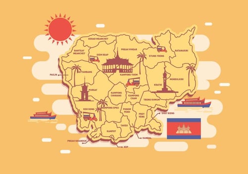 Cambodia Map Vector