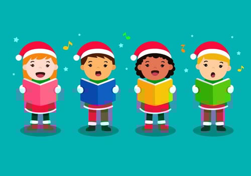 Children Singing Christmas Carols vector