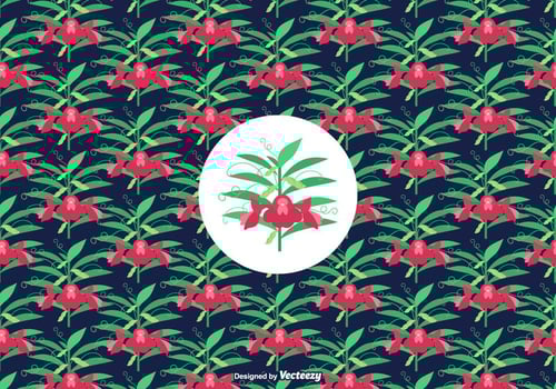 Colorful Sweet Pea Seamless Vector Pattern