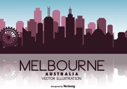 Melbourne Vector Skyline Illustration