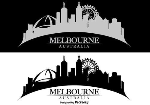 Melbourne Vector Skyline Illustration