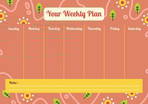 Your Weekly Calendar Vector 