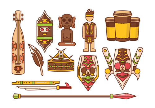 Dayak Icons Vector