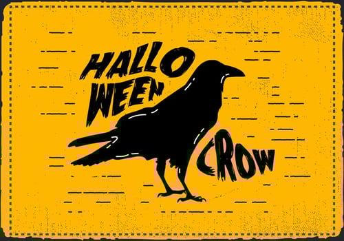 Free Scary Halloween Crow Vector