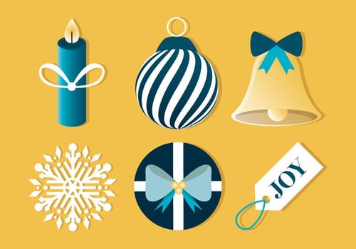 Free Flat Design Vector Winter Holiday Icons
