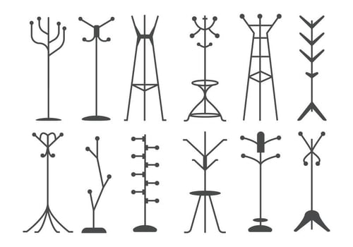 Free Coat Stand Silhouettes Vector