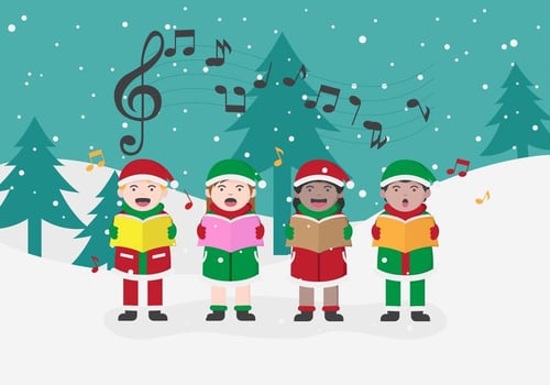 Free Christmas Carolers Vector illustration