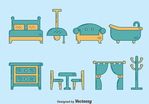 Hand Drawn Home Furniture Vector 