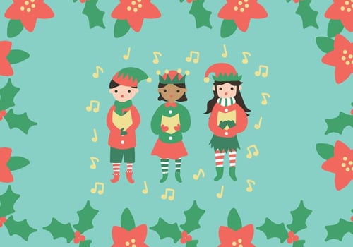 Kids Singing Carolers vector