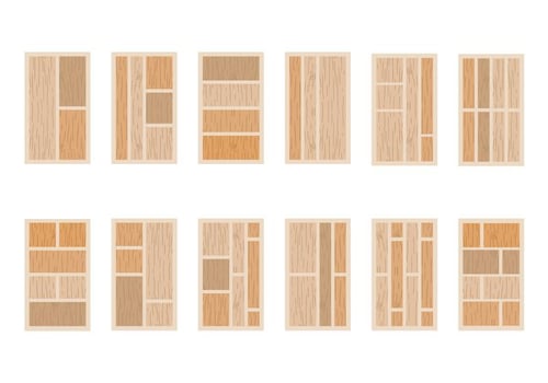 Wicker And Parquet Icons vector