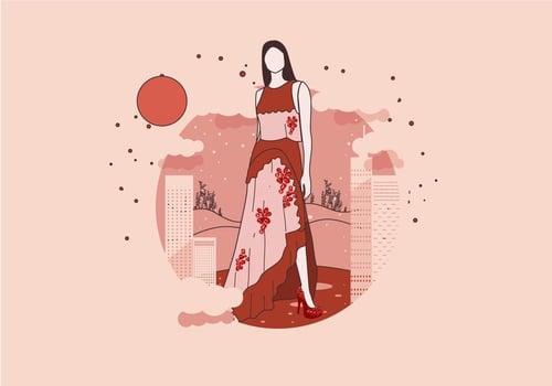Dress with Frills Vector
