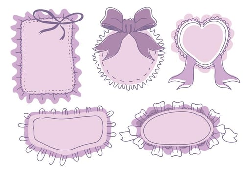 Banner Frame Frills Ornament Hand Drawn Vector