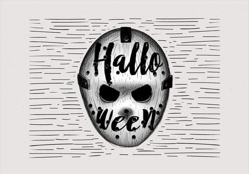 Free Hand Drawn Halloween Hokey Mask Illustration vector