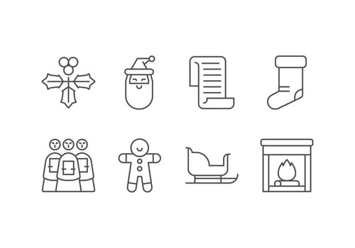 Christmas Day Set Icons vector
