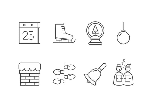 Christmas Day Set Icons vector