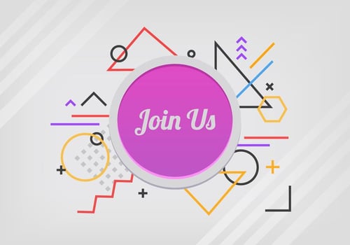 Join Us Button With Memphis Pattern vector