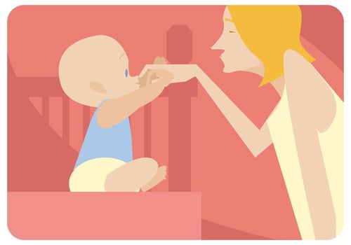 Nanny with Baby Vector