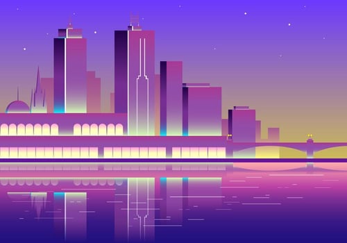 Sunset Of Melbourne Free Vector