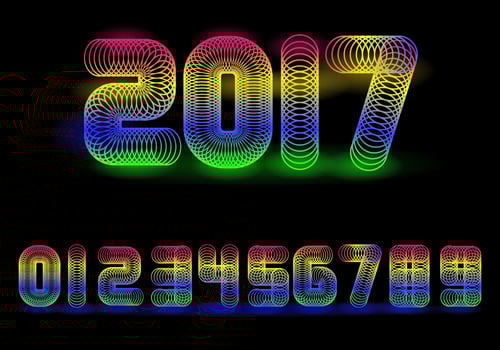 Slinky Number Font vector