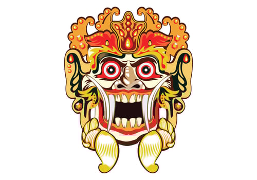 Barong Bali Mask Vector 