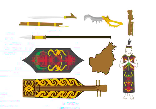 Free Dayak Vector Elements