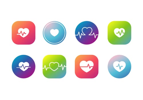 Heart Rhythm Icon Vectors